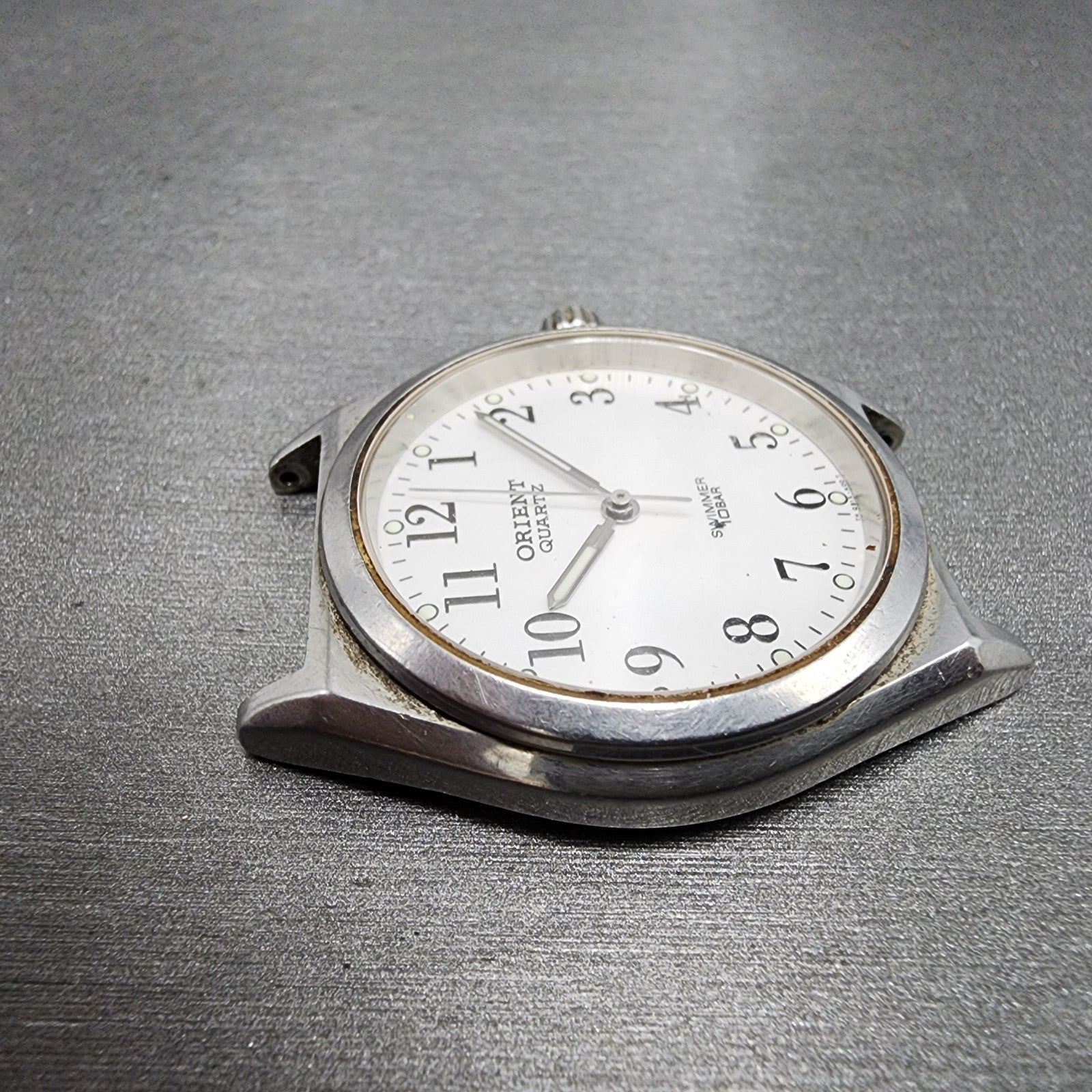Orient Swimmer Watch Men 36mm White Dial Silver Tone Round QB1XC0 PARTS4