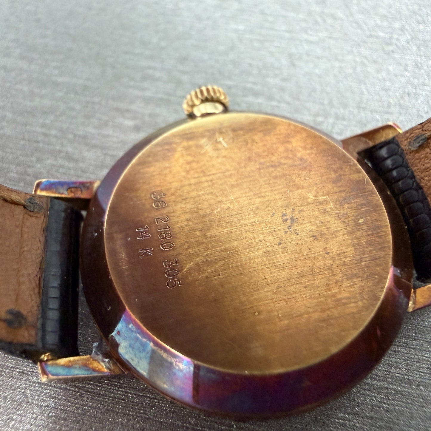 Zenith Movado Museum Watch Women 24mm Black Dial 14K Solid Gold Manual Wind Runs10