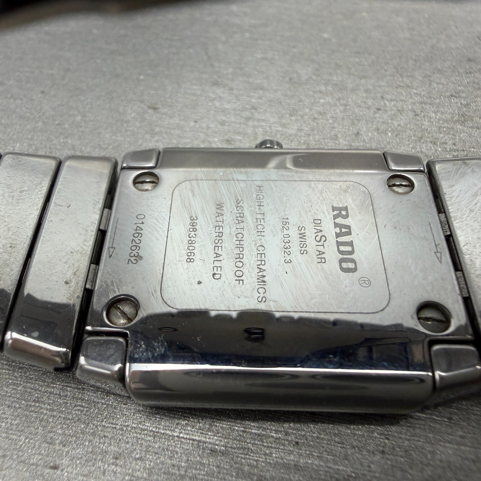 Rado Diastar Jubile Watch Men 29mm Silver Dial Ceramic Date Rectangle NewBattery9