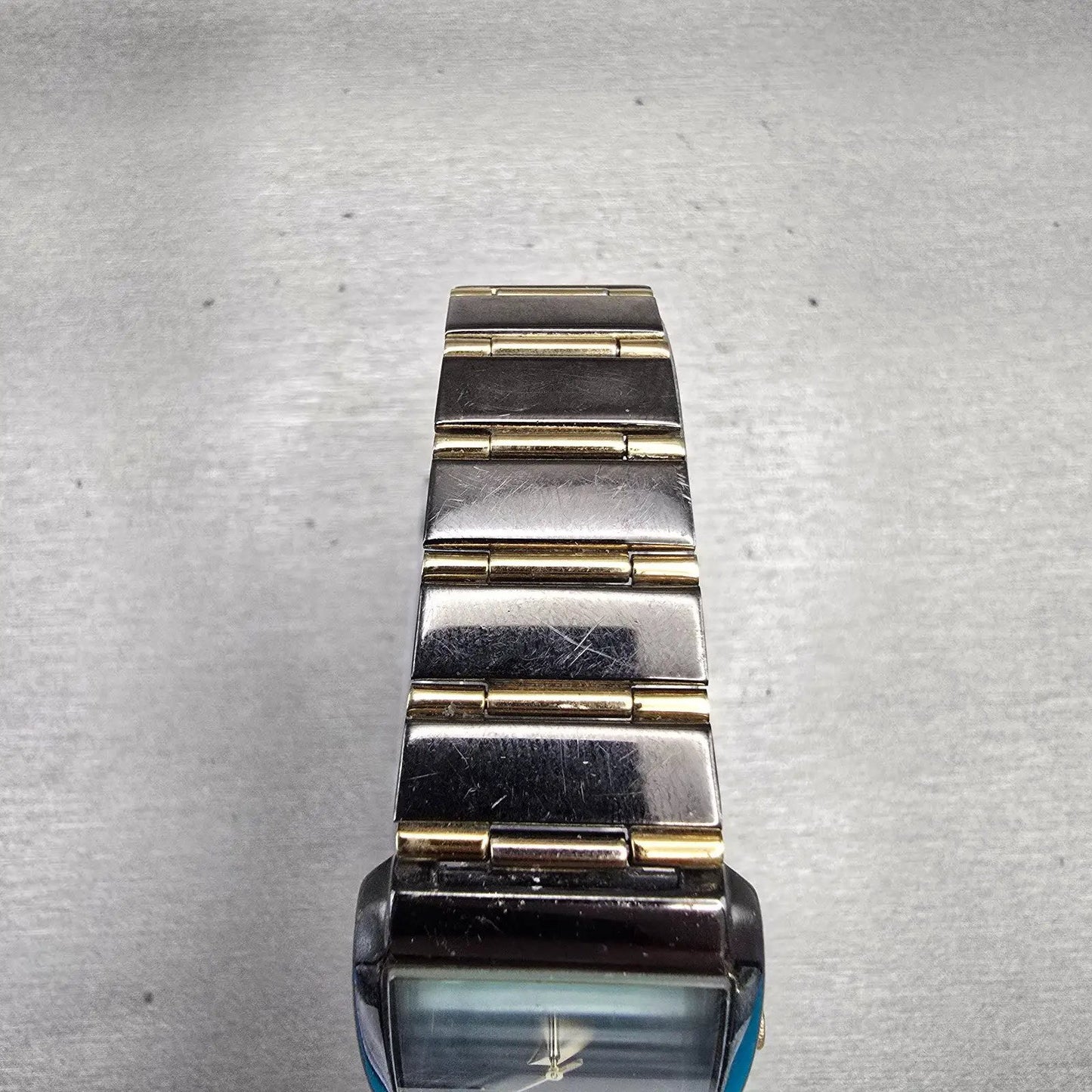 Pulsar Watch Men 26mm Black Dial Two Tone Date Rectangle VX82-0AS0 New Battery4
