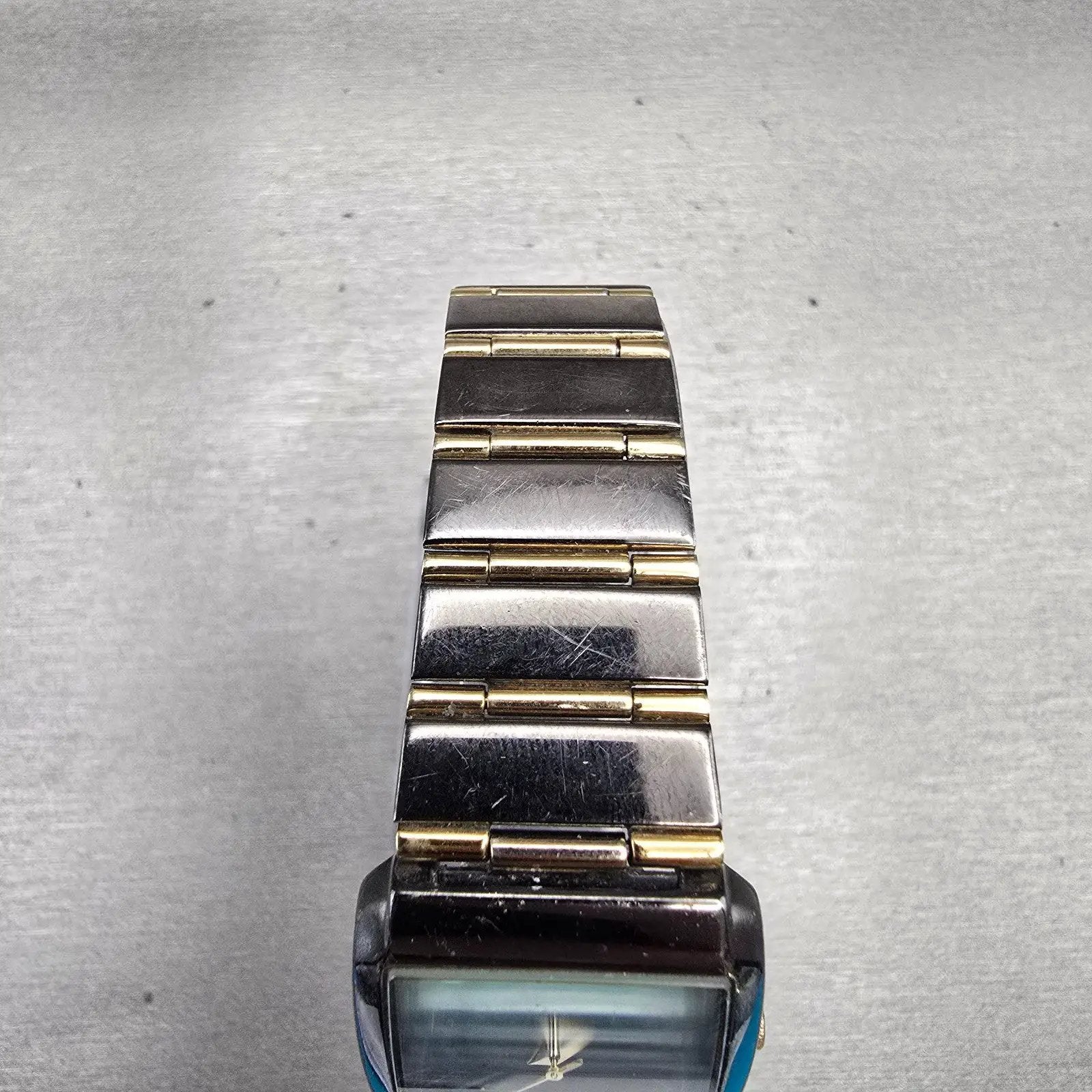 Pulsar Watch Men 26mm Black Dial Two Tone Date Rectangle VX82-0AS0 New Battery4
