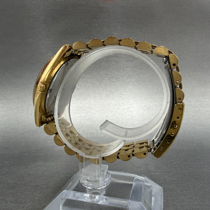 Seiko President Watch Men 36mm Black Dial Gold Tone 7n43-8111 READ!!!!!!! NewBat6
