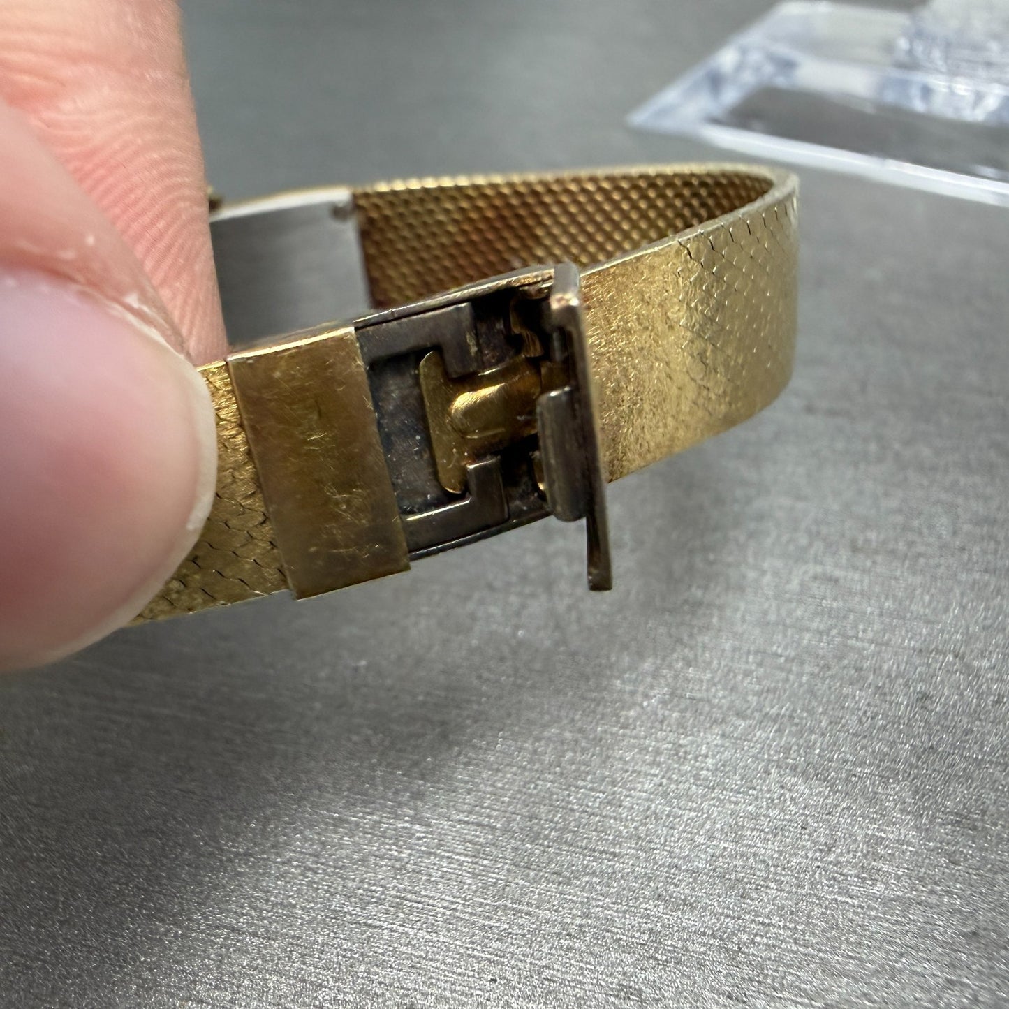 Seiko Lassale Tank Watch Women 17mm Champagne Dial Gold Tone 6730-5019 PARTS11