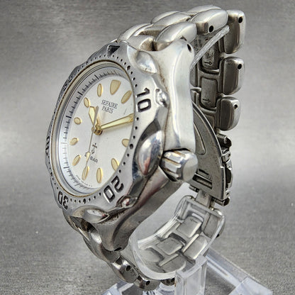 Seiko ALBA Sefaire Dive Watch Men 38mm White Dial Steel Round V7011Y50 New Batt2