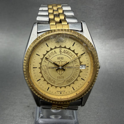 Seiko President Watch Men 36mm Champagne Dial Two Tone FAMU Round New Battery0