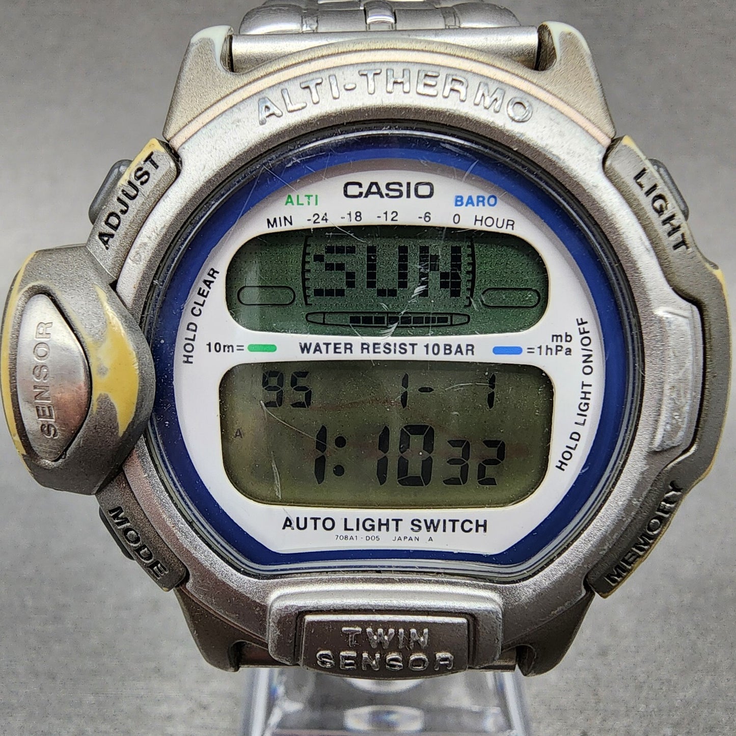 Casio Pro Trek PRL-20 Watch Men 40mm Digital Silver Tone New Battery