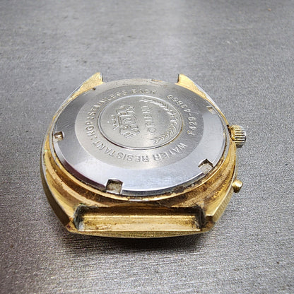 Orient ChronoAce Watch Men 36mm Brown Dial Gold Tone Daydate Automatic Runs8