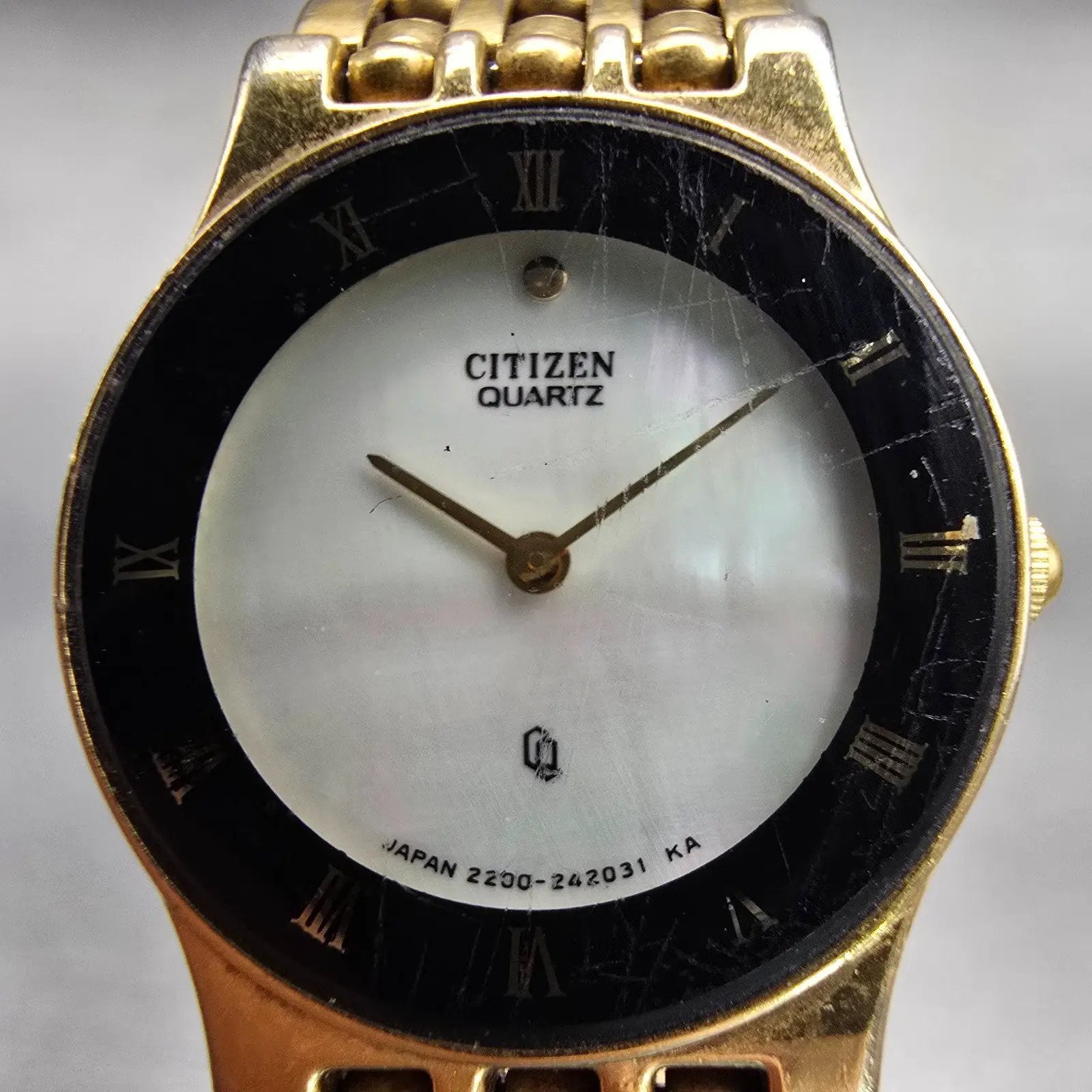 Citizen CQ Watch Women 21mm MOP Dial Two Tone Round 2200-229207 New Battery VTG1
