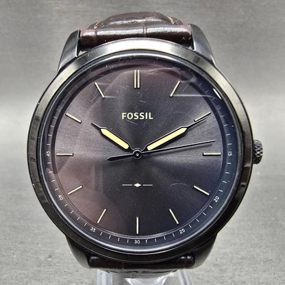 Fossil Watch Men 44mm Black Dial Black Tone Round FS5573 New Battery0