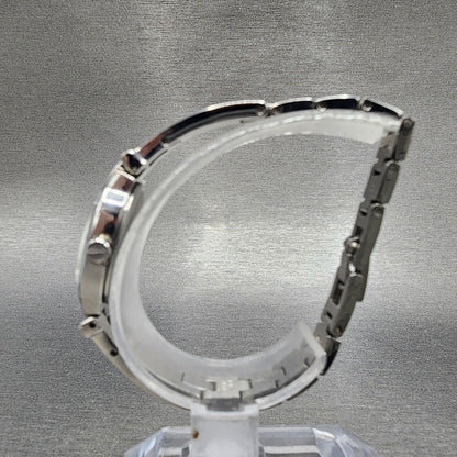 Seiko Watch Women 17mm Black Dial Silver Tone Diamond Accents 1N000KG0 New Batt6