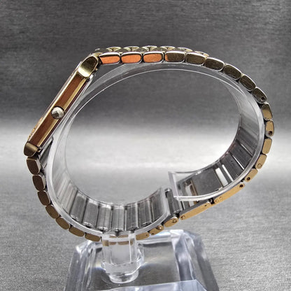Seiko Arc Tank Watch Men 22mm Gold Dial Gold Tone Rectangle 7320-6460 New Batt6