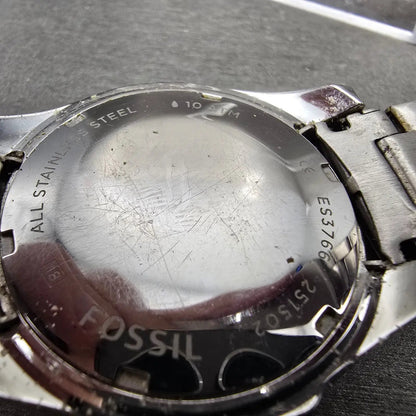 Fossil Watch Women 38mm Green Dial Silver Tone Daydate ES3766 New Battery10