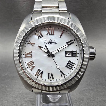 Invicta Angel Watch Women 40mm MOP Dial Silver Date Round 20315 New Battery0