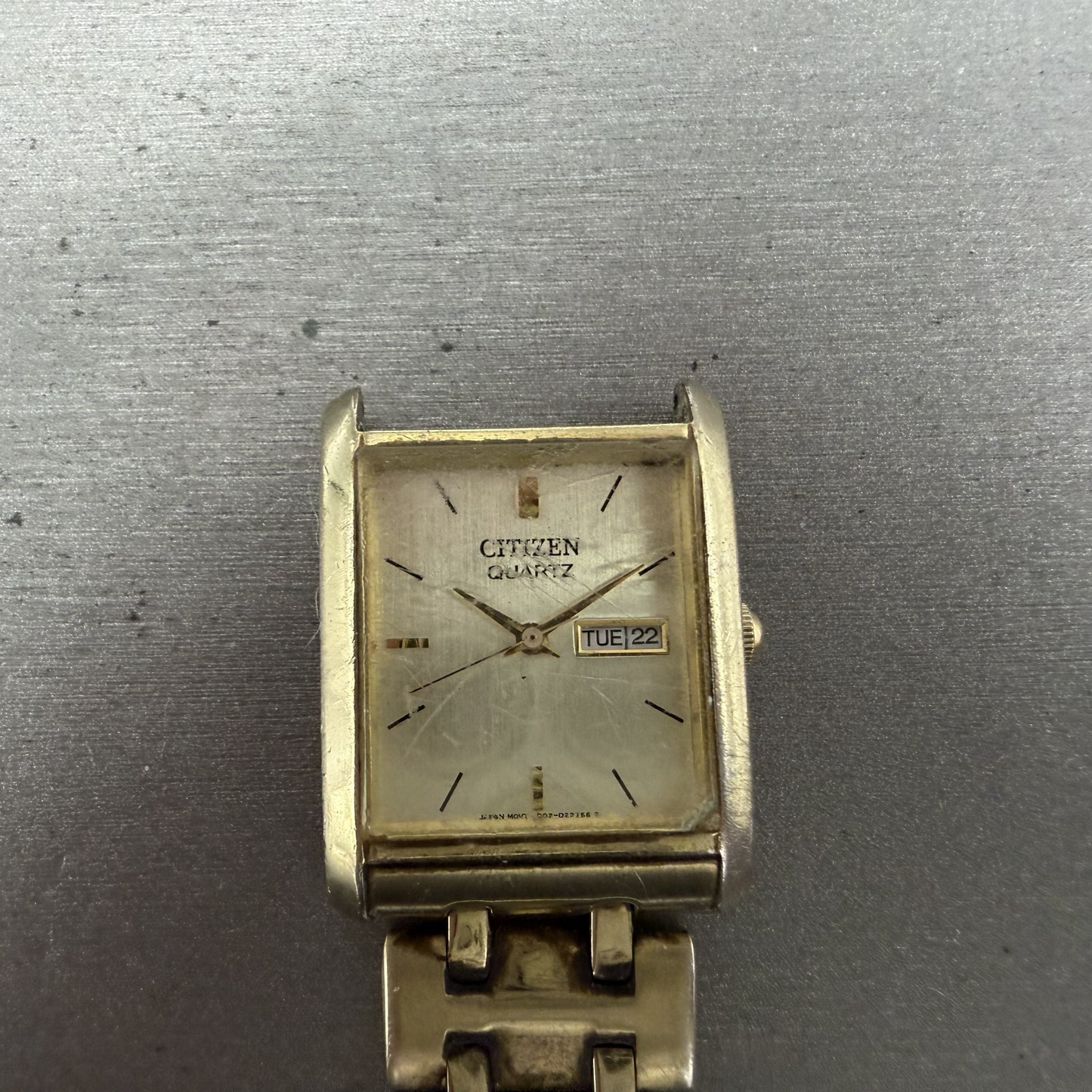Citizen Watch Men 25mm Champagne Dial Gold Tone Daydate PARTS!! 1002-S992990
