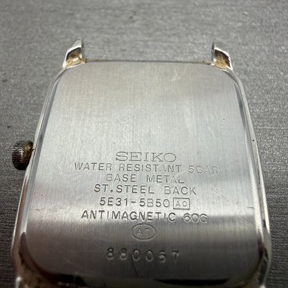 Seiko Spirit Tank Watch Men 27mm Silver Dial Silver Tone 5E31-5B50 PARTS9