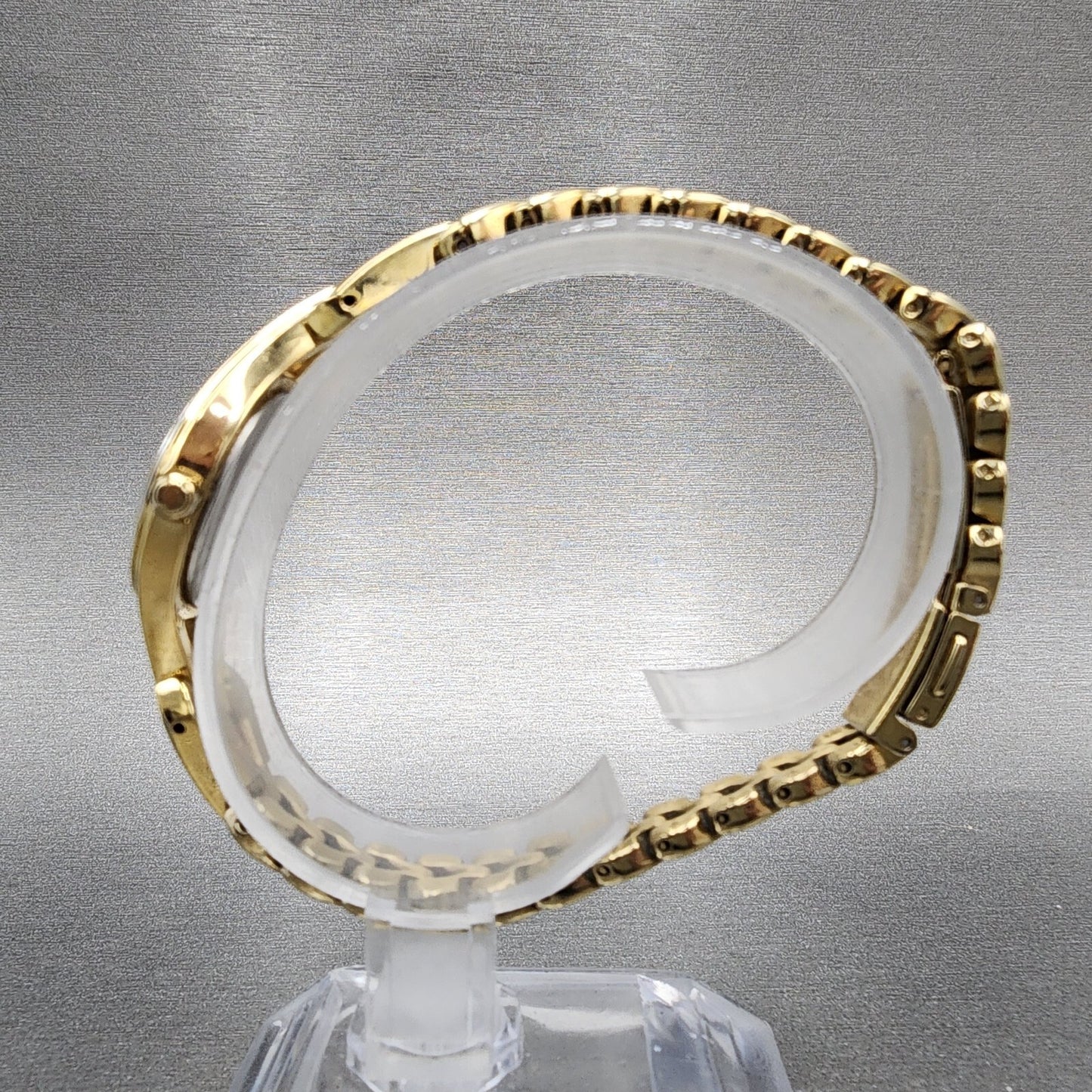 Seiko Solar Watch Women 22mm Champagne Dial Gold Tone Round V1150AP0 Runs6