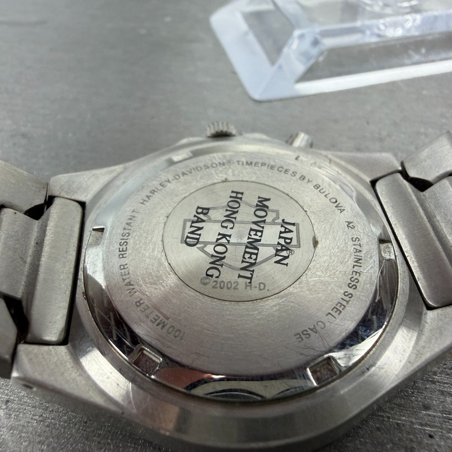 Bulova Harley Davidson Watch Men 39mm Black Dial Silver Tone Date Round New Batt9