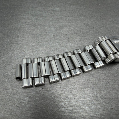 Seiko SQ Watch Men 34mm Black Dial Silver Tone Date 8222-7009 New Battery VTG20
