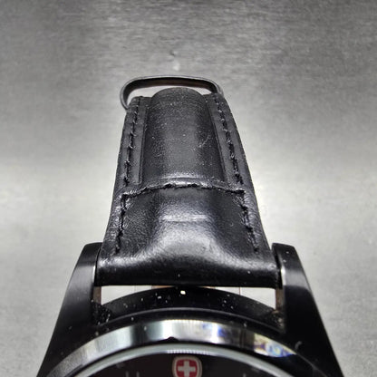 Wenger Watch Men 42mm Black Dial Black Tone Date Round 72475 New Battery4