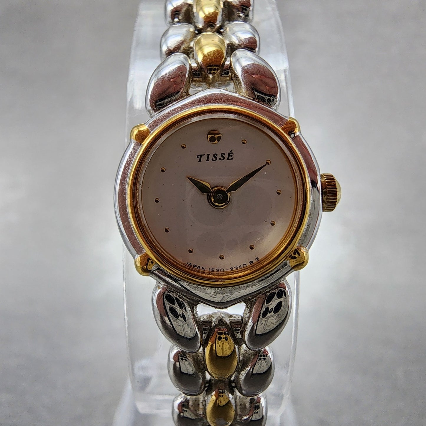 Seiko Tisse Watch Women 16mm White Dial Two Tone Round 1E200780 New Battery1