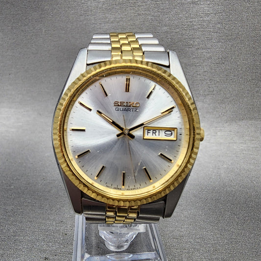 Seiko President Watch Men 36mm Silver Dial Two Tone Daydate SGF204 New BattAB0