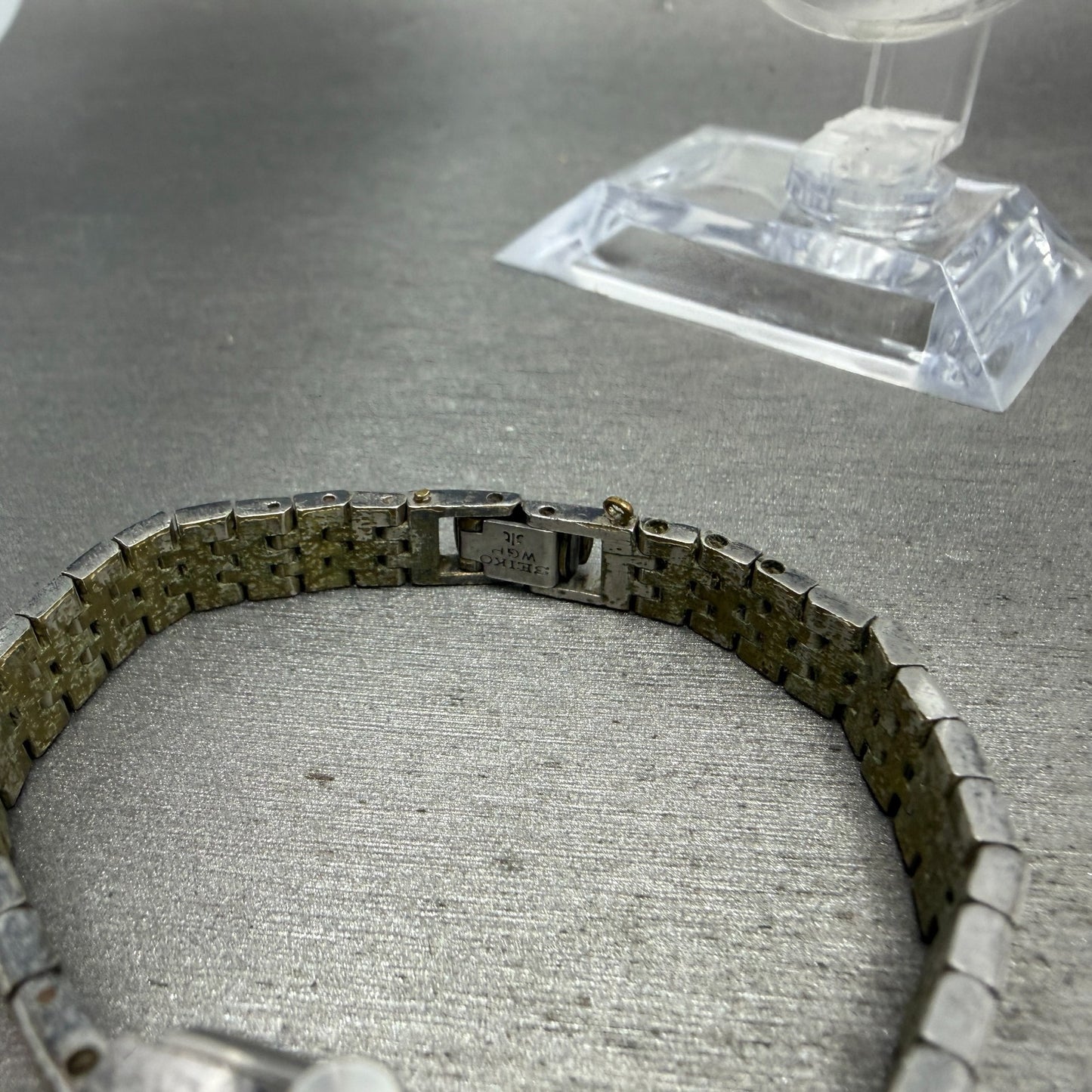 Seiko Watch Women 15mm Silver Dial Silver Tone Rectangle Manual 10-8360 Runs VTG13