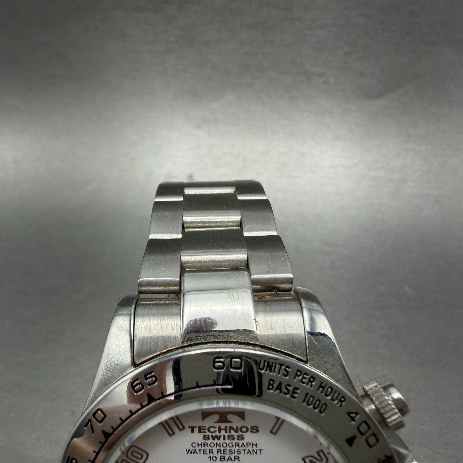 Technos Chronograph Watch Men 41mm White Dial Silver Tone Round TBKC847 New Batt4