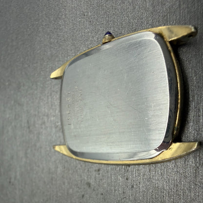 Seiko Watch Men 28mm Champagne Dial Gold Tone Rectangle 6020-5699 PARTS Vintage10