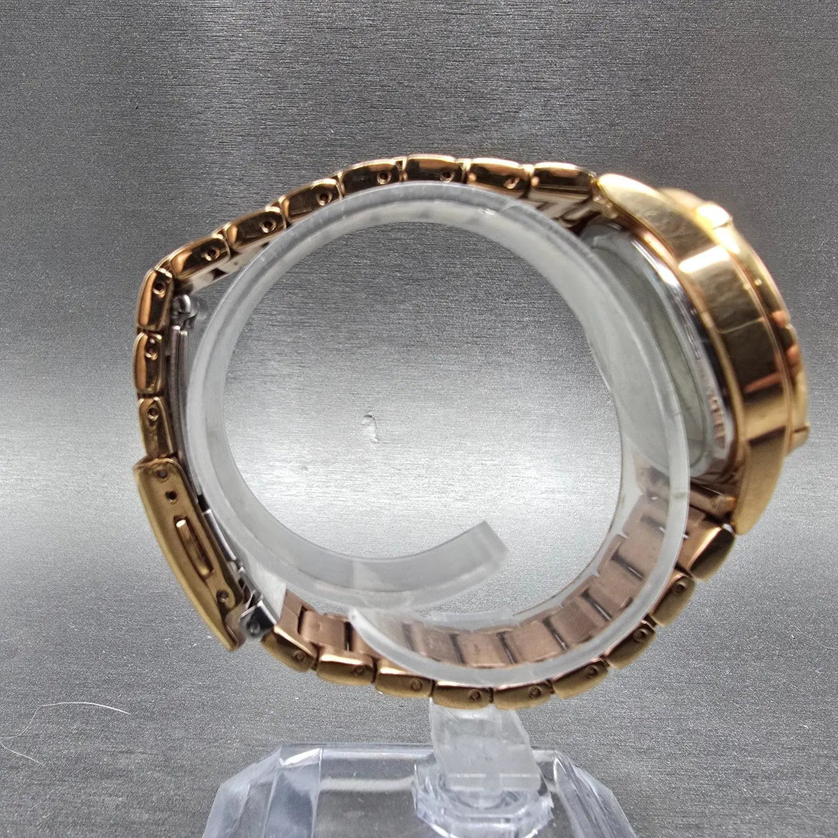 Citizen Eco-Drive Watch Women 33mm Red Dial Rose Gold Date Round Crystal Works8