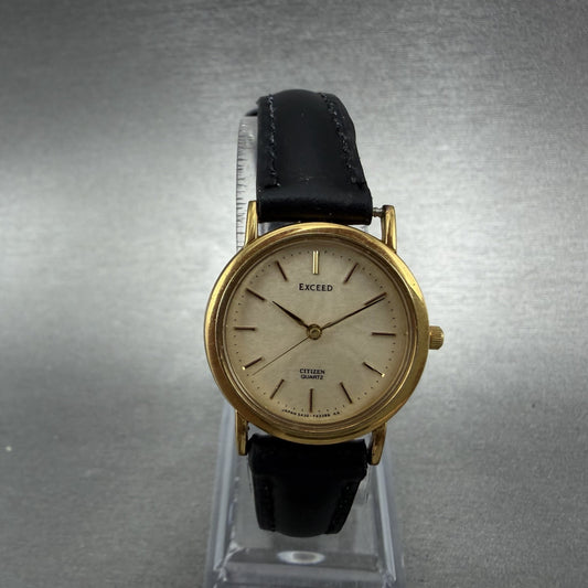 Citizen Exceed Watch Women 23mm Champagne Dial Gold Tone Round New Battery READ!0
