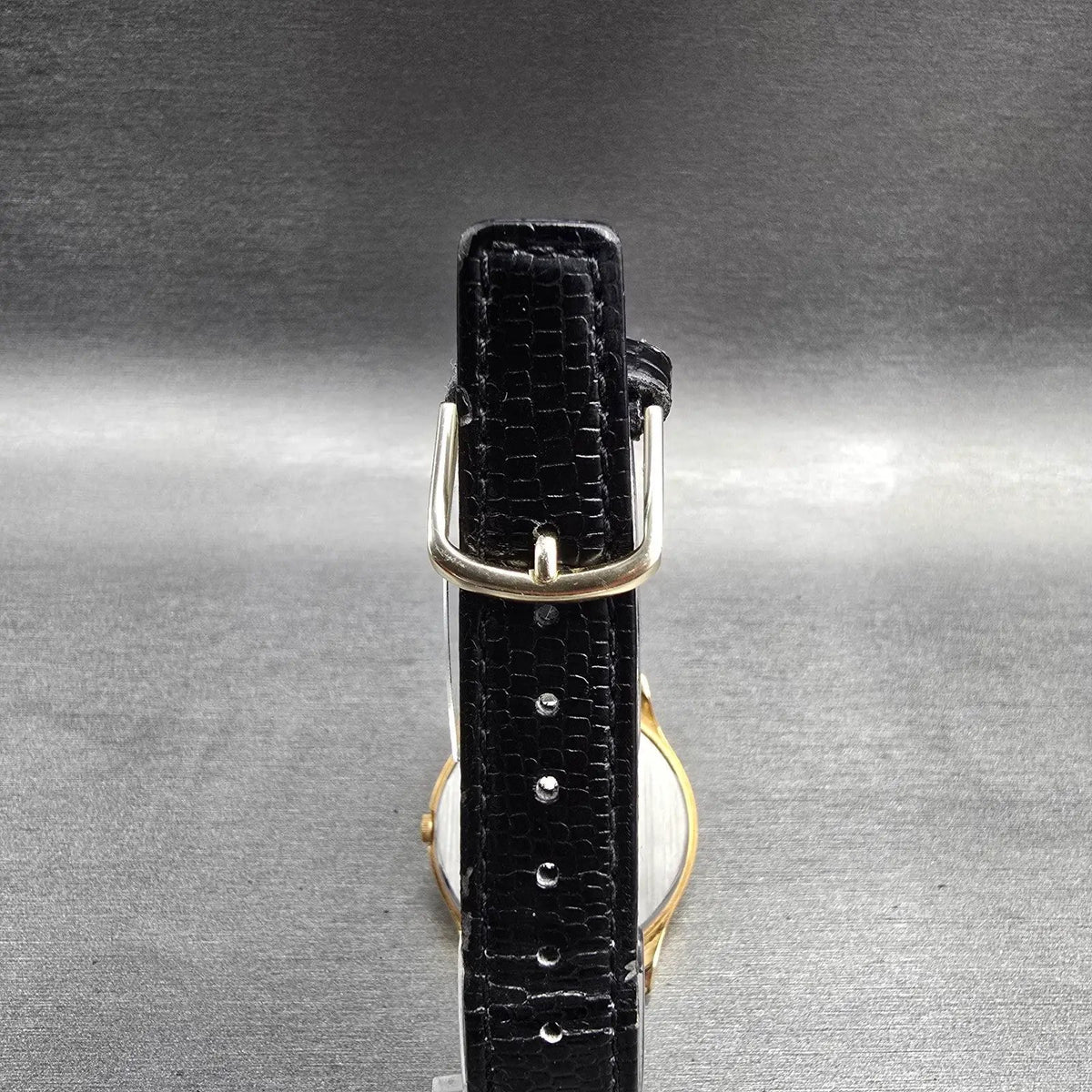 Citizen CQ Watch Men 34mm Black Dial Gold Daydate 2500-S76418 New Battery JP7