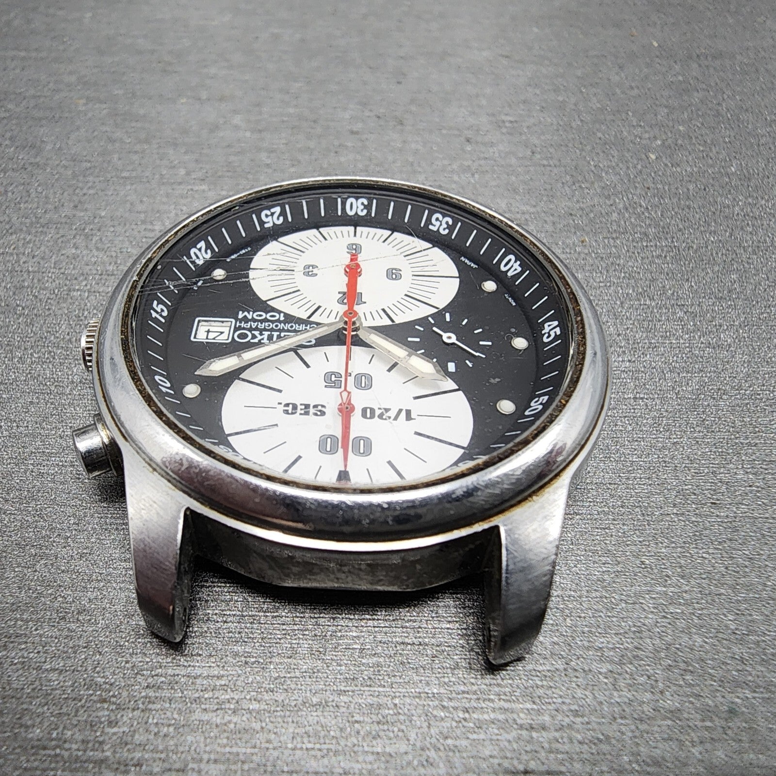 Seiko Chronograph Watch Men 37mm Black Dial Silver Tone Date 7t920bm0 New Batt4