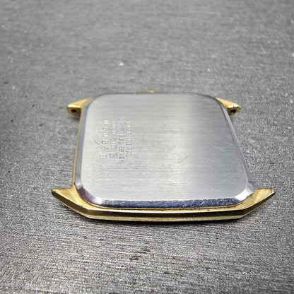 Seiko Tank Watch Men 27mm Champagne Dial Gold Tone Rectangle 6020-5409 PARTS VTG11