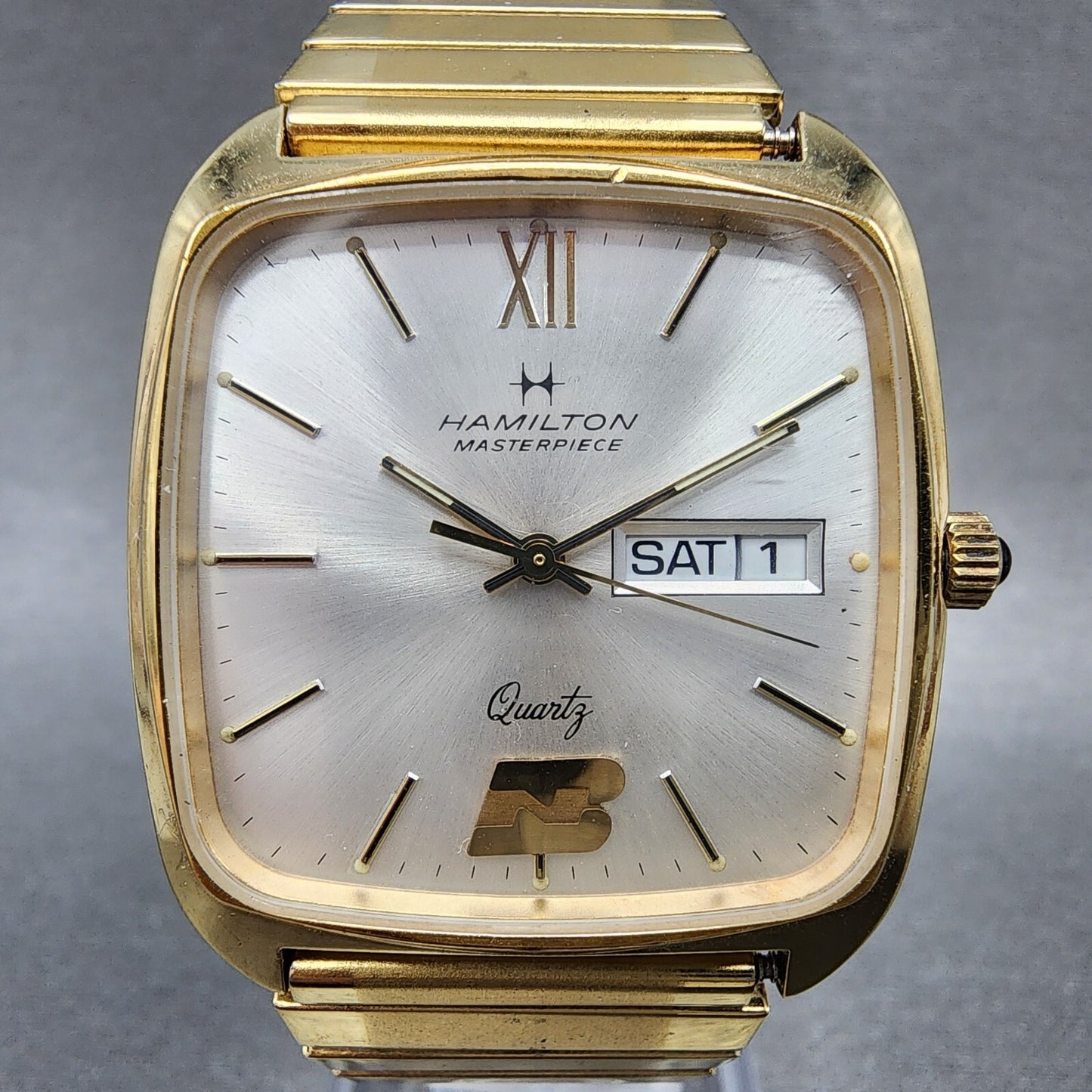 Hamilton Masterpiece Watch Men 32mm Champagne Dial Gold Tone Daydate New Battery1