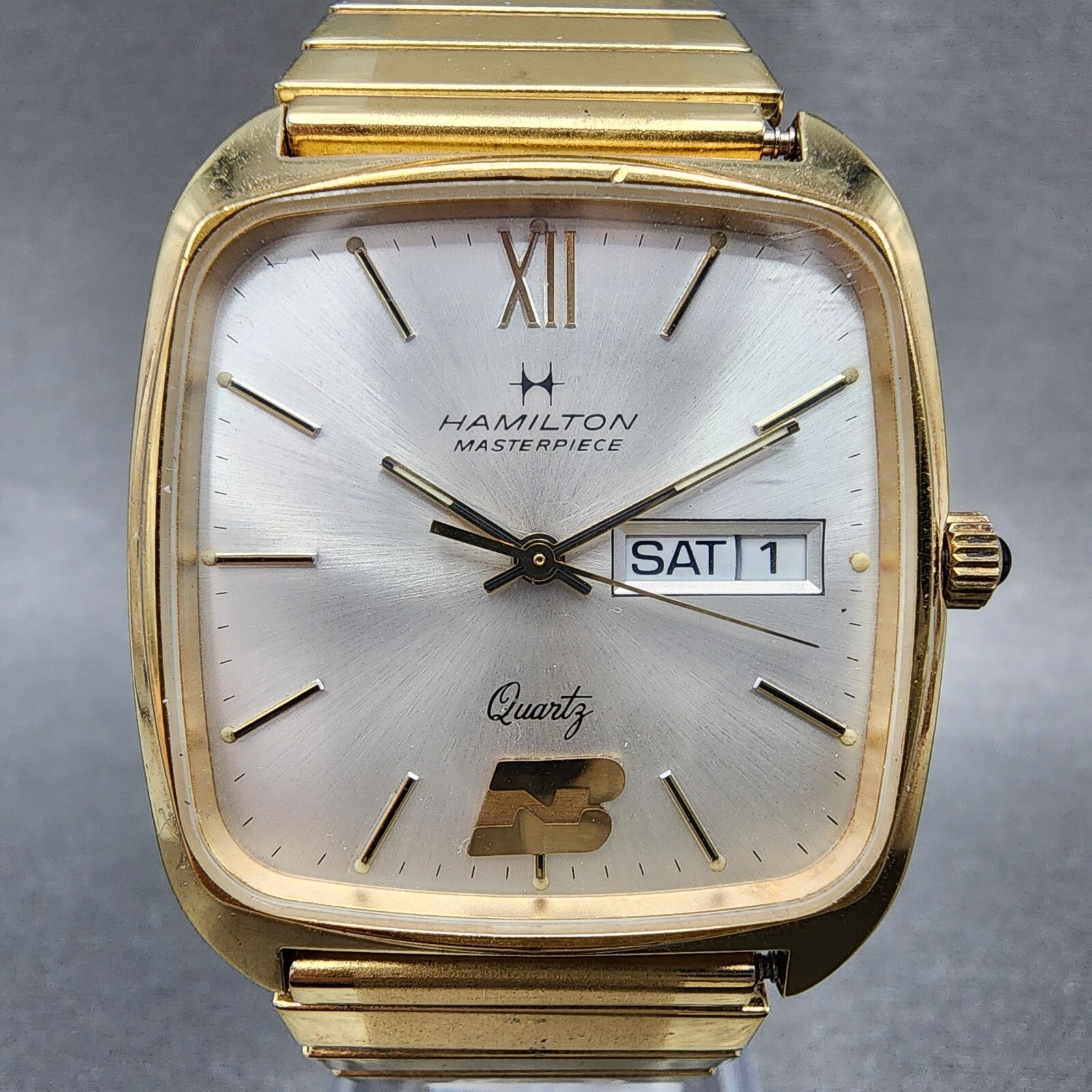 Hamilton Masterpiece Watch Men 32mm Champagne Dial Gold Tone Daydate New Battery1