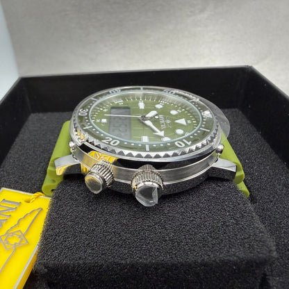 Invicta Pro Diver Watch Men 47mm Analog Digital Green Dial Steel Chrono 494506