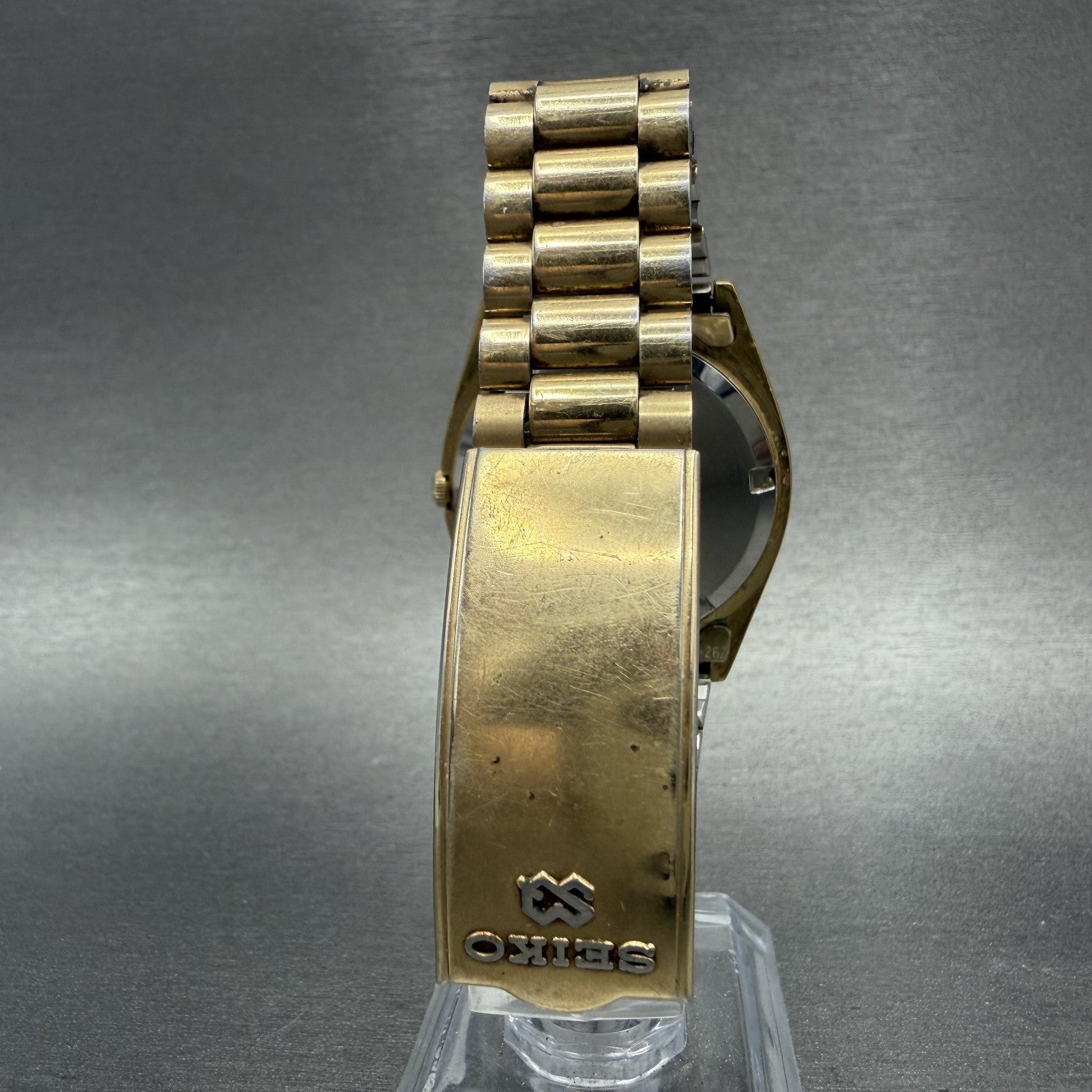 Seiko SQ President Watch Men 36mm Gold Dial Gold Tone Daydate 71238050 New Batt7