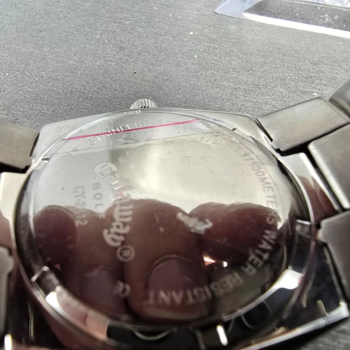Callaway Dive Watch Men 41mm Silver Dial Silver Tone Date Round New Battery9
