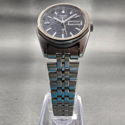 Seiko SQ Watch Women 24mm Black Dial Silver Tone Daydate Round 8523-0060 New Bat5