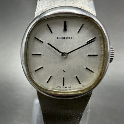 Seiko Watch Women 21mm Silver Dial Silver Tone Round Manual 11-4670 Runs1