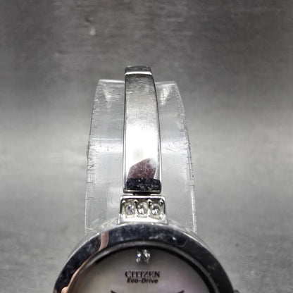 Citizen Eco-Drive Watch Women 21mm MOP Dial Silver Tone Round B023-S067090 Runs4