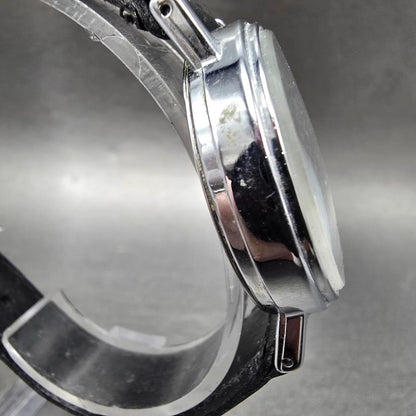 Timex Indiglo Watch Men 34mm White Dial Silver Tone Round New Battery VTG3