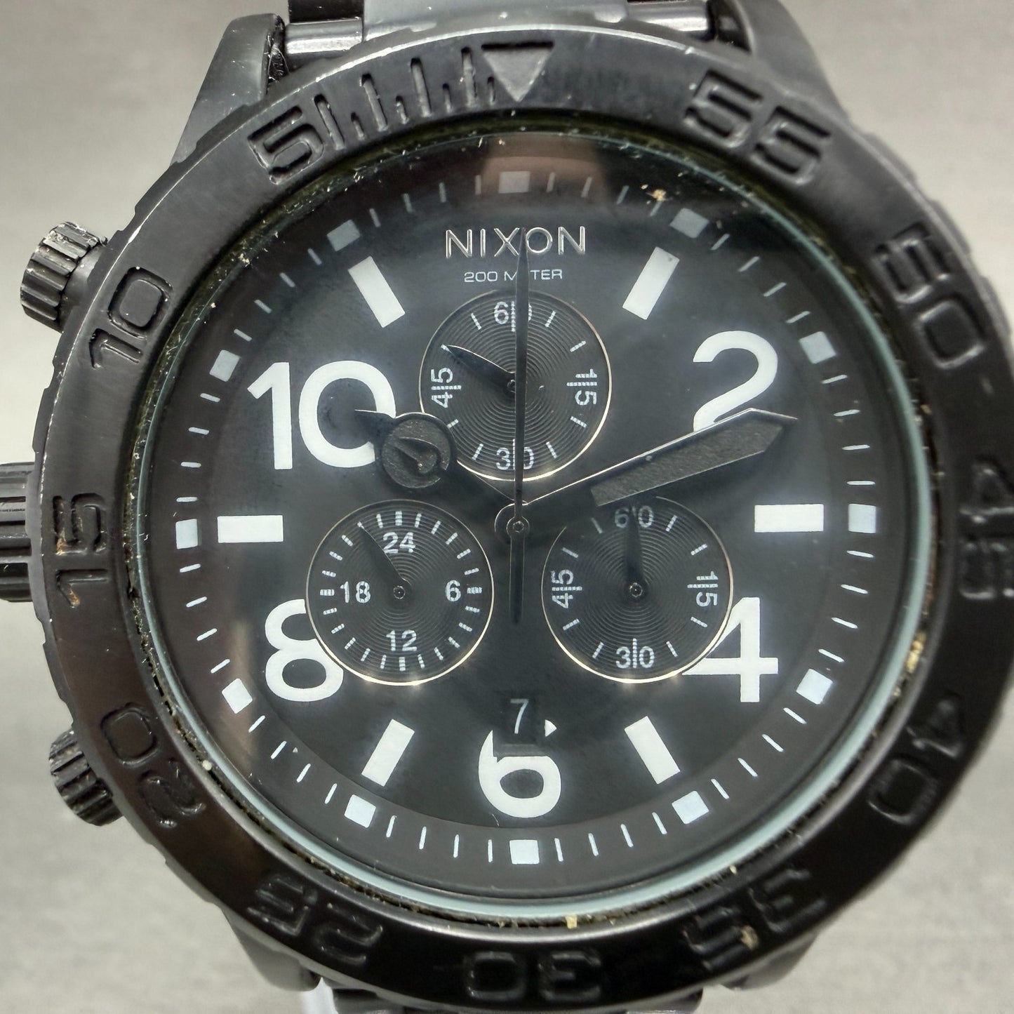 Nixon 42-20 Chrono Watch Women 42mm Black Dial Black Tone Date New Battery1