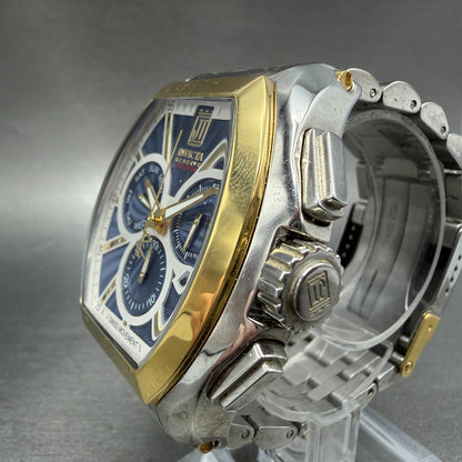 Invicta Jason Taylor Chrono Watch Men 50mm Blue Dial Two Tone Date Daydate 374462