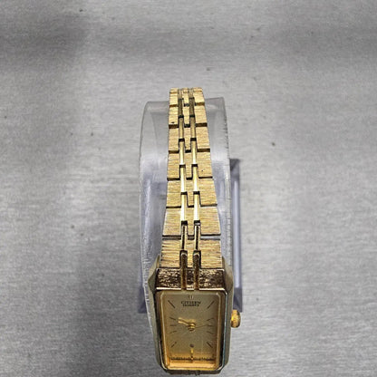Citizen CQ Watch Women 12mm Champagne Dial Gold Tone 5421-S10523 New Battery VTG4
