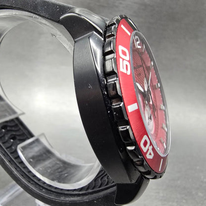 Tommy Bahama Atlantis Chronograph Watch Men 45mm Red Dial Black Tone Date NewBat3