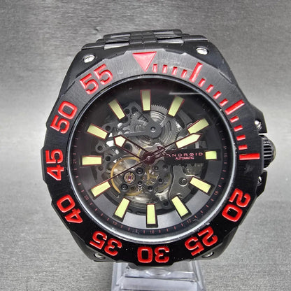 Android Corsair Skeleton Automatic Watch Men 49mm Black Dial Black Round Runs0