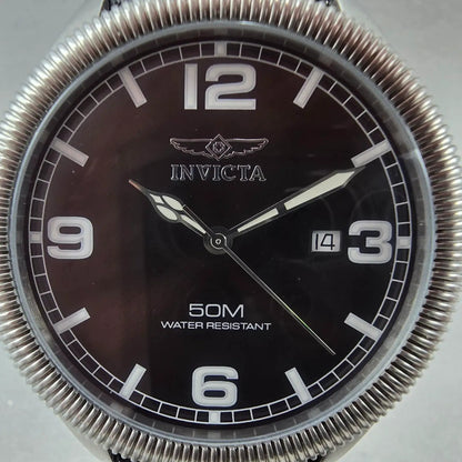 Invicta Watch Men 45mm Brown Dial Silver Tone Date Round 1461 new Battery1