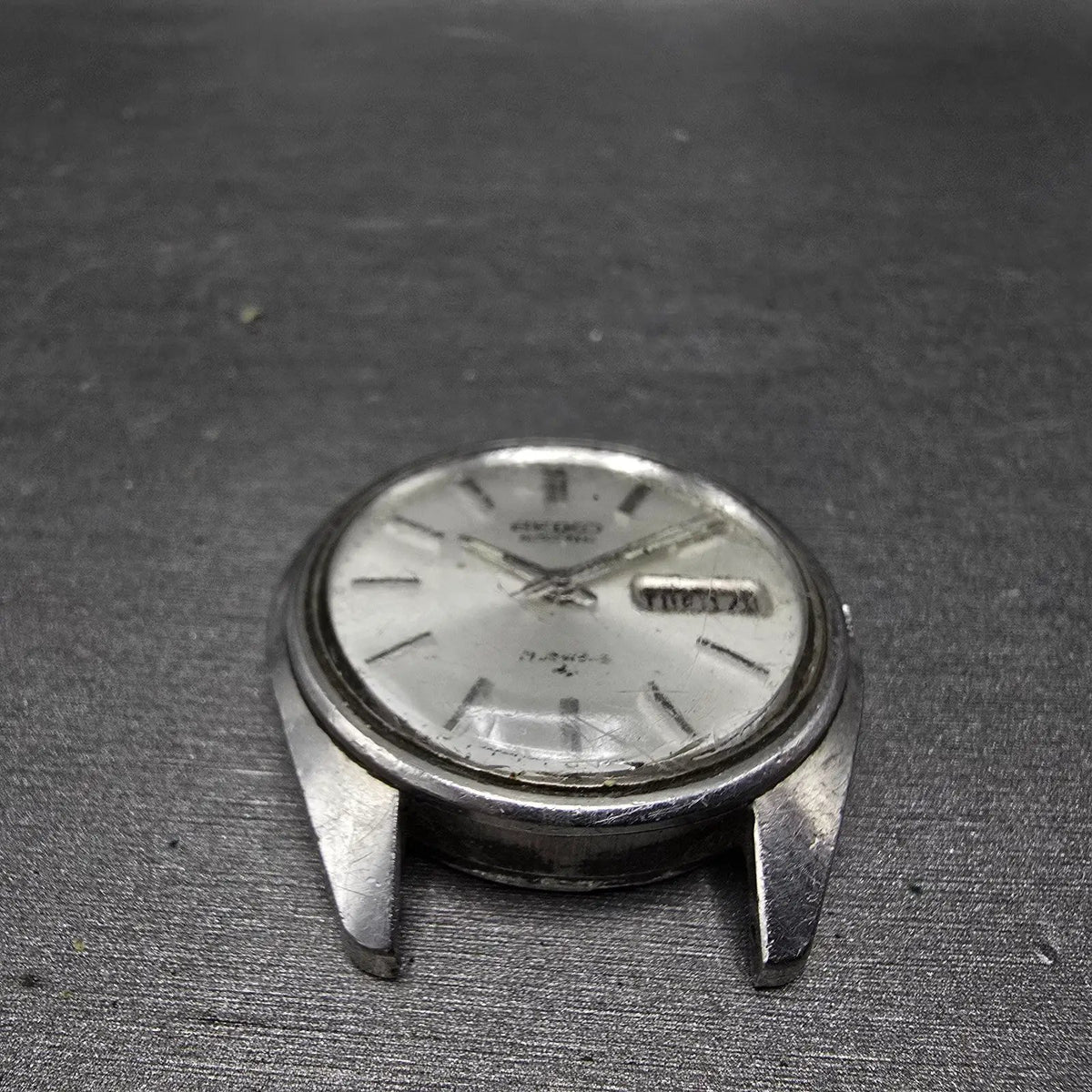 Seiko Automatic Watch Men 37mm Silver Dial Steel Daydate 7006-8007 Round READ!!!3