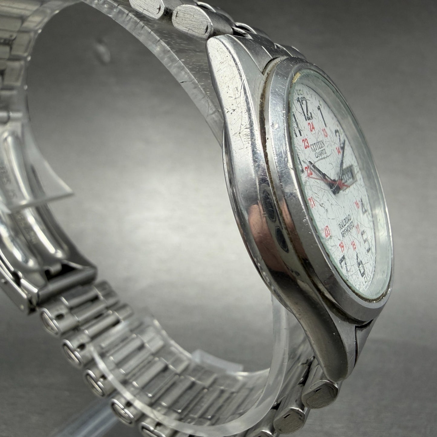 Citizen Railroad Approved Watch Men 35mm White Dial Silver Tone Daydate New Batt3
